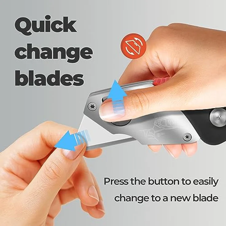 Mustbau Professional Universalmesser, Klappmesser im Metall-Griff schwarz (Inkl.10 Stück SK5 Ersatzklingen), Cuttermesser Profi mit Safety-Lock,Winkelschloss, Teppichmesser Arbeitsmesser – Bild 4