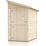 Alpholz Anbauschuppen Klon aus Massiv-Holz | Gerätehaus-Anbau mit 19 mm Wandstärke | Anbau Holzhaus inklusive Montagematerial | Geräteschuppen Größe: 120 x T 200 cm | Pultdach - Preisvergleich