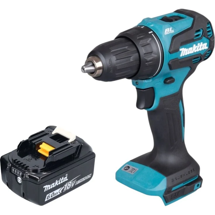 Makita DDF 490 G1 Akku Bohrschrauber, 18 V, 65 Nm, 1/2" Brushless mit 1x Akku 6,0 Ah - ohne Ladegerät