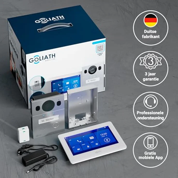 Goliath Intercom Basic Line, 2-Draht Video-Türsprechanlage mit FullHD und App-Anbindung, Weiß/Silber – Bild 5
