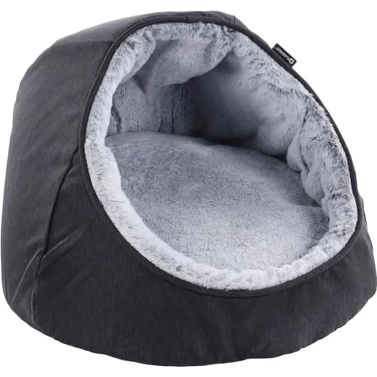 Flamingo Pet Products – Kissen Igloo Dorsa schwarz ø 40 x 36 cm für Katzen - FL-561189