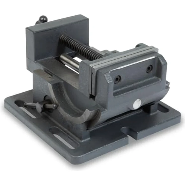 EBERTH Maschinenschraubstock 90° kippbar aus Stahlguss, Maximale Spannbreite 105 mm, Backenbreite 100 mm, Schraubstock für Bohrmaschine, Fräsmaschine (schwarz) – Bild 4