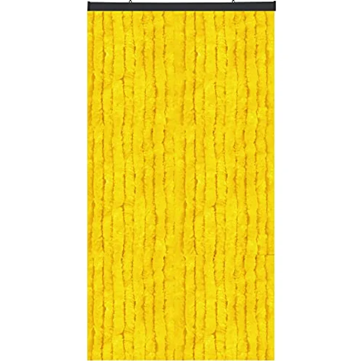 Bestlivings Flauschvorhang in Sondergröße - Türvorhang Breite: 120cm - Länge: 250cm, Gelb
