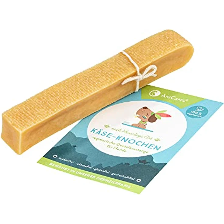 AniCanis Käseknochen für Hunde - Käse Kauknochen aus Deutscher Weidemilch - Käsestangen - Zahnstein Zahnpflege & Kau-Spielzeug - S – Bild 1
