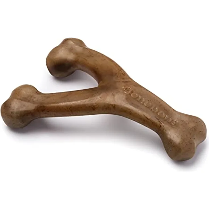 Benebone Wishbone Echter Speck Medium Langlebiges Hundekauspielzeug für Aggressive Kauer