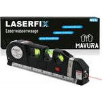 MAVURA LASERFIX Laserwasserwaage 4-in-1 Lasermessgerät, Kreuzlinienlaser Entfernungsmesser Maßband - Multifunktionales Werkzeug aus hochwertigem ABS-Kunststoff, rot - Preisvergleich
