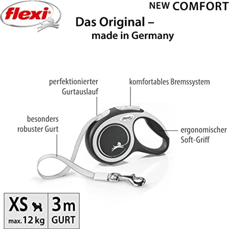 flexi Rollleine New Comfort - Schwarz - XS - 3 m, 4000498043448, blau, small – Bild 2