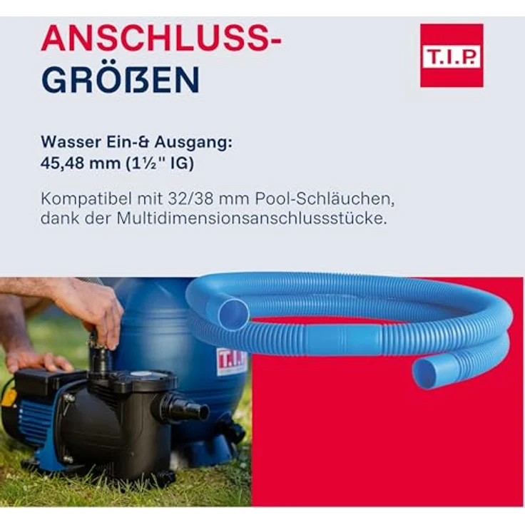 T.I.P. SPP 300 F Poolpumpe 8000 l-h 8.5m Gartenpumpe – Bild 8