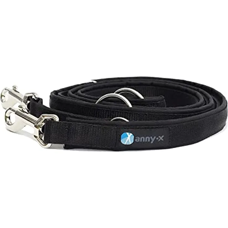 anny-x teilgepolsterte Führleine Classic Bolt Fun schwarz schwarz 3m
