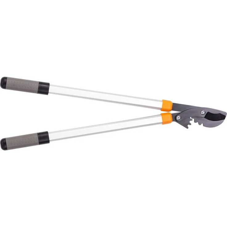 Primaster Getriebeastschere Bypass, Astschneider mit 75 cm Länge und antihaftbeschichteter Klinge, grau/orange