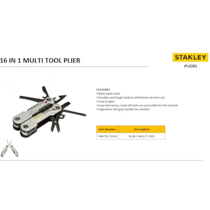 Stanley Multi-Tool 1, kompakte Zange mit 16 Funktionen und Anti-Rutsch-Beschichtung – Bild 6