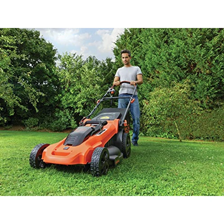 Black+Decker Akku-Rasenmäher CLMA4825L2 (36V, 2.5Ah, 48 cm Schnittbreite, mit Autosense-Technologie, für große Rasenflächen bis 600 m², 7-fache Höhenverstellung, inkl. 2 Akkus, Ladegerät) – Bild 4