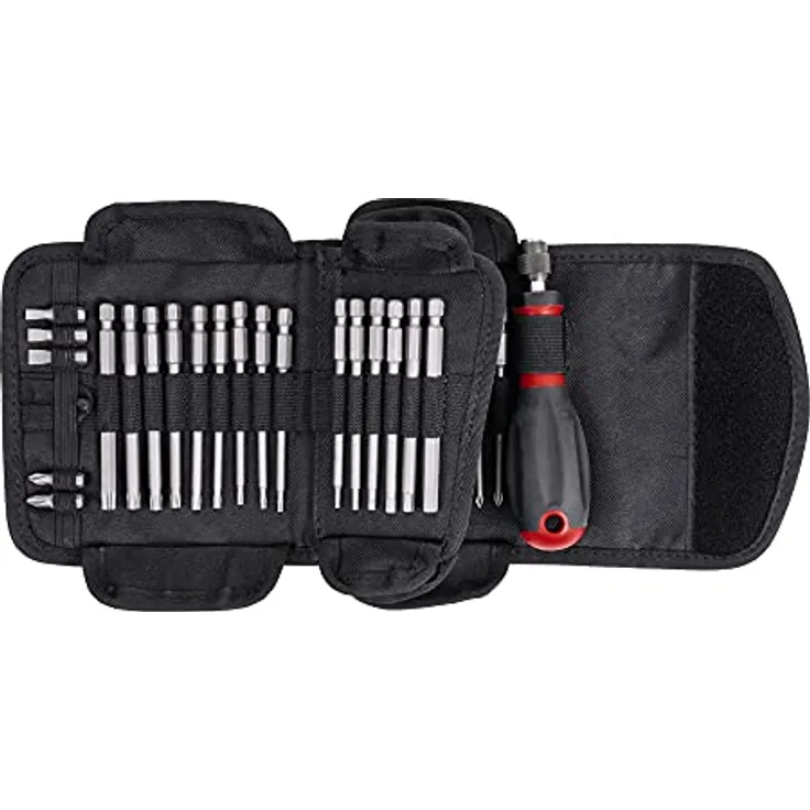 STIER Schraubendreher Satz mit Wechselklingen, 38-teilig, Schraubendreher Set, Schraubenzieher Set, Schraubendrehersatz in Textiltasche