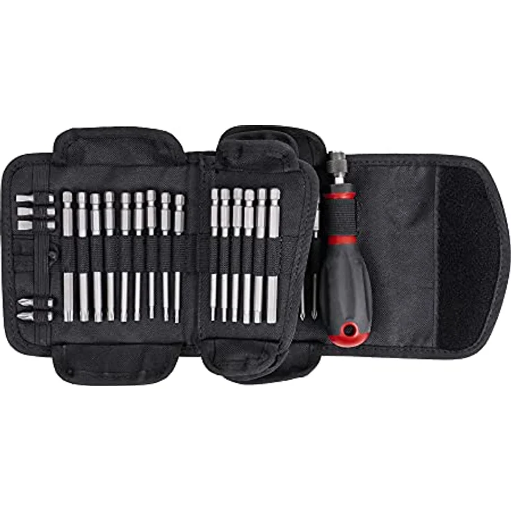 STIER Schraubendreher Satz mit Wechselklingen, 38-teilig, Schraubendreher Set, Schraubenzieher Set, Schraubendrehersatz in Textiltasche – Bild 1