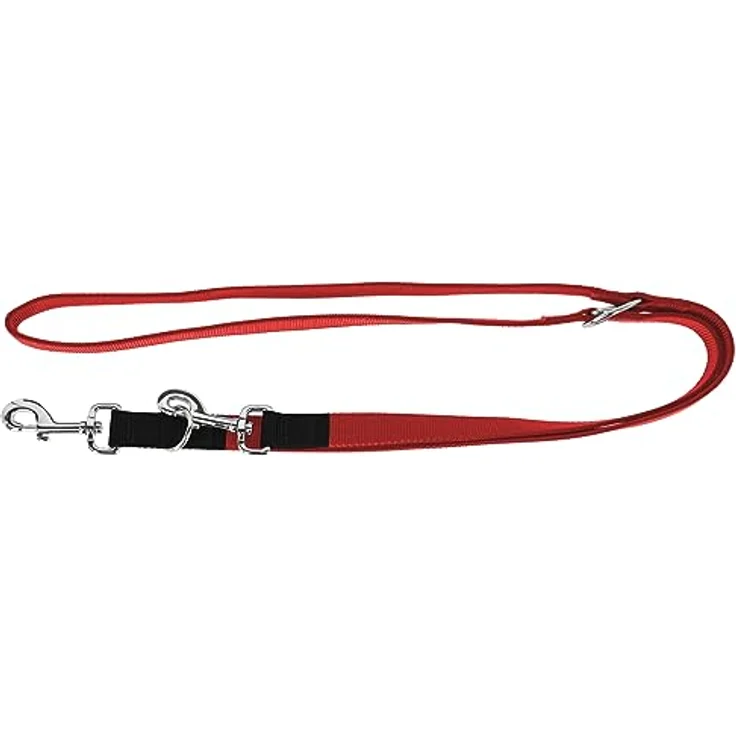 Kerbl Pet MIAMI PLUS, Führleine schwarz-rot doppelt 25mm/200cm - Stabiles Nylongewebe, robuste Beschläge, extra robuste Ausführung – Bild 3