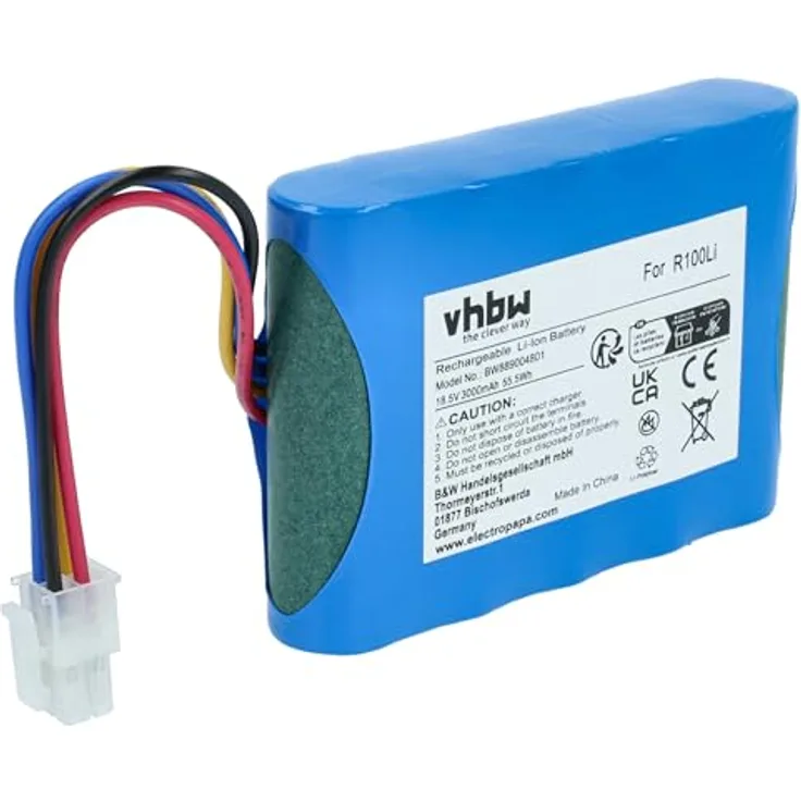 VHBW Akku kompatibel mit Gardena Smart Sileno free 800 und 600, 3Ah, 18,5V Li-Ion, blau