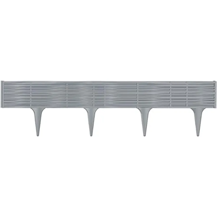 Annastore Palisade L 3,9 Meter - H 18 cm - Beeteinfassung - Beetumrandung - Rasenkante - Gartenpalisade - Zierzaun (Rattan Optik - Motiv 2)