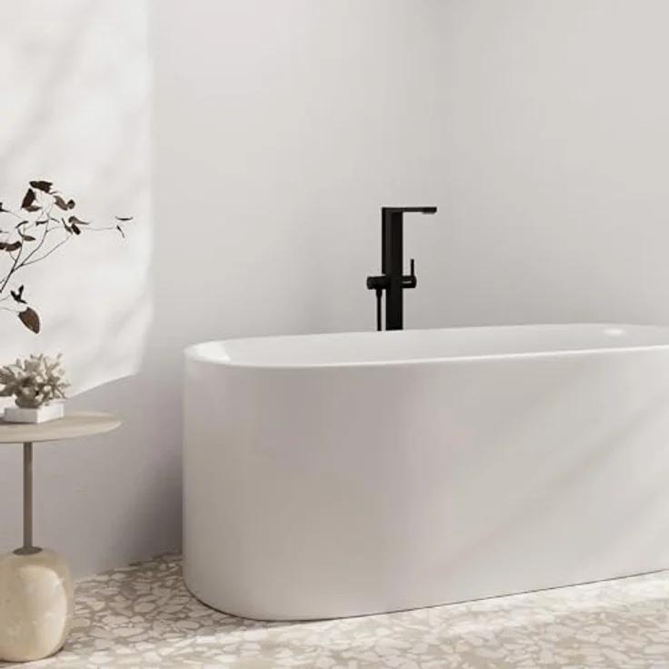 Hansgrohe Tecturis E Einhebel-Wannenmischer, bodenstehend mit Wasserfall-Auslauf, inkl. Handbrause und Zubehör, 264 mm Ausladung – Bild 9