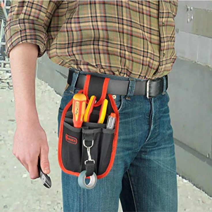 Connex Werkzeugtasche - 6 Fächer - Inkl. Hammerhalter & Universalhalter - Mit Gürtelschlaufe - Aus Polyester - Pflegeleicht-Werkzeugtasche für den Gürtel-Werkzeuggürtel-Gürteltasche - COX952052 – Bild 2