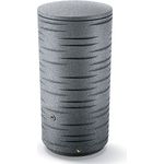 Prosperplast Regentonne Granitgrau Savona 290 Liter, UV- und witterungsbeständig, mit kindersicherem Deckel und Messinggewinde