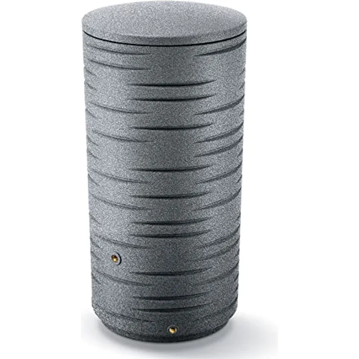 Prosperplast Regentonne Granitgrau Savona 290 Liter, UV- und witterungsbeständig, mit kindersicherem Deckel und Messinggewinde