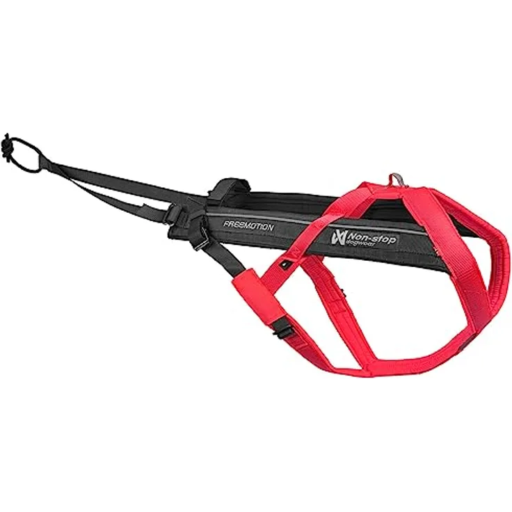 Non-stop dogwear FREEMOTION Harness 5.0 |111| Hundegeschirr für alle Sportarten, Größe:7, orange/schwarz, ergonomisches Design mit Y-förmigem Vorderteil