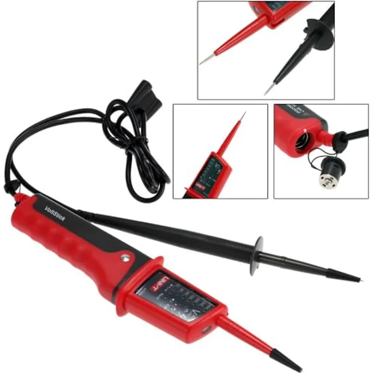 UNI-T UT15B Spannungsprüfer, Wasserfester AC/DC Voltage Tester mit hochpräzisem LCD-Display, Rot/Grau – Bild 2