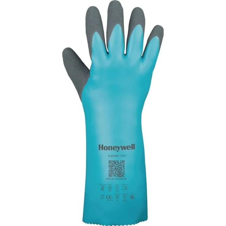 Honeywell FLEXTRIL™ 211 Chemiehandschuhe, Gr. 9, grün, EN 388, EN 374, EN 407, hohe Chemikalienresistenz, Honeywell Super Grip-Technologie