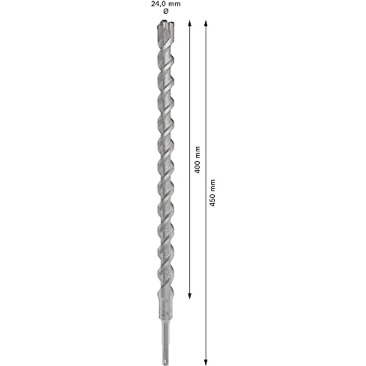 Bosch PRO SDS plus-5X Hammerbohrer, 24x400x450 mm, für Stahlbeton, langlebig mit 4-schneidiger Wolframkarbid-Spitze – Bild 4