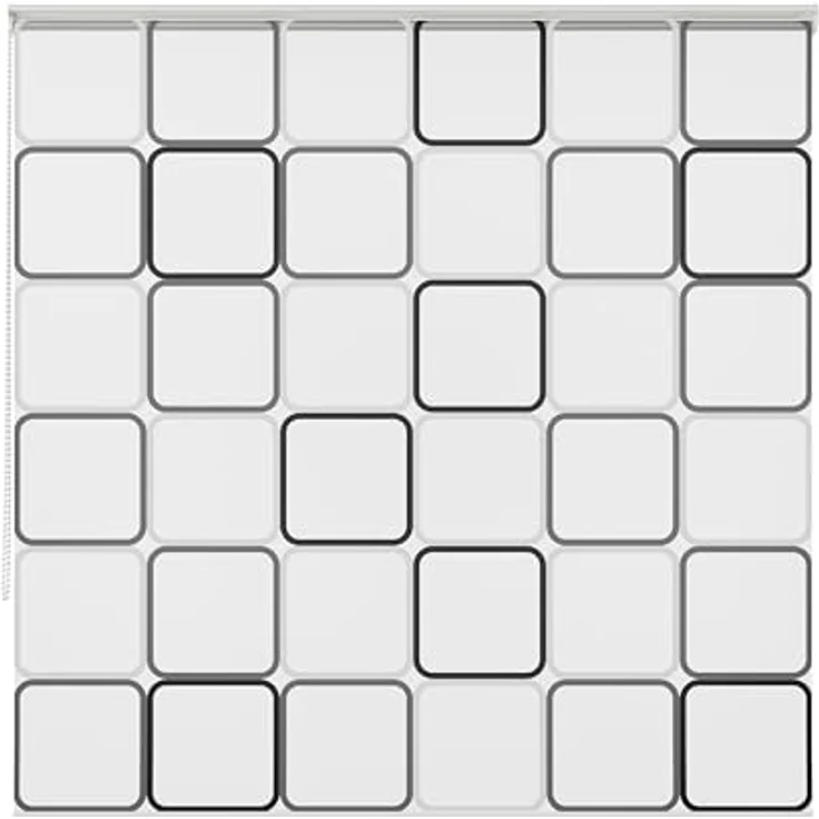 Aquabad® Vaskaflex Badewannenrollo / Duschrollo, 240x100 cm, Quadrate-Design, wasserabweisend – Bild 1