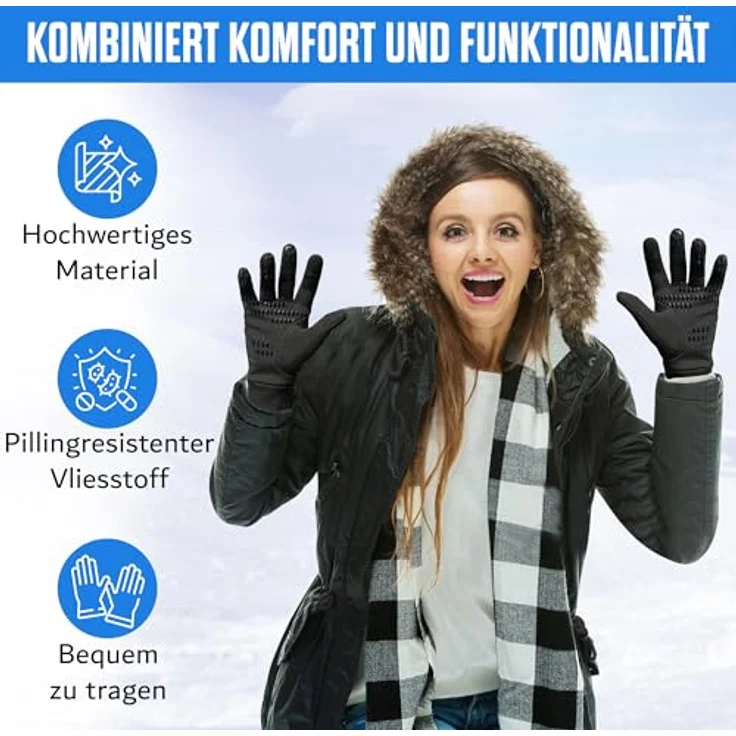 "PUMA Workwear Arbeitshandschuhe Herren Winter Touchscreen - Rutschfeste Haptik - Warme Fleece Outdoor Sport - Geschenke für Männer" – Bild 3