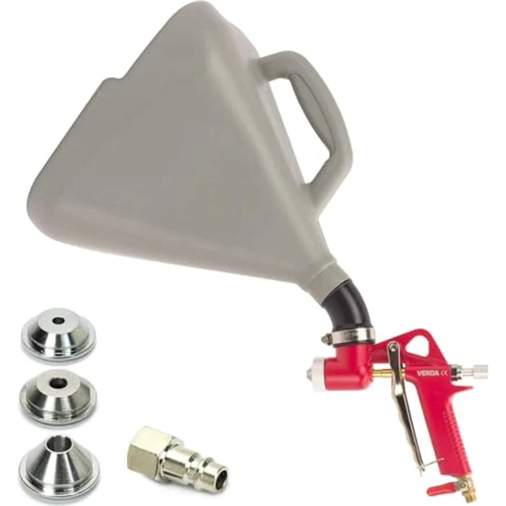 Mar-Pol Lackierpistole Trichterpistole, 7,5L Farbbehälter, 4/6/8mm Düsen, Gelenk Schnellkupplung, 6-tlg. Set – Bild 1