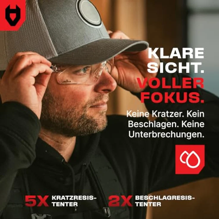 NoCry Klare Schießbrille für Herren, Anti-Beschlag und kratzfest, verstellbare Bügel und Nasenpolster, 100% UV-Augenschutz, ANSI Z87 zertifiziert – Bild 4