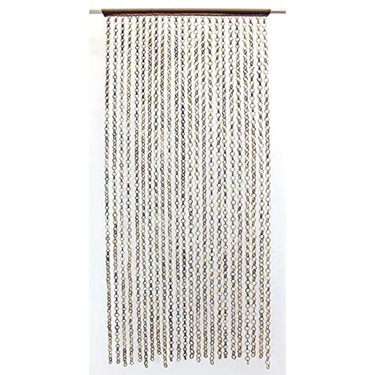 Dekoleidenschaft Bambus-Türvorhang Ring in Ring Balkontür Insektenschutz-Vorhang, braune Canvasborde, natürliche Atmosphäre, umweltschonend, 185x90 cm – Bild 3