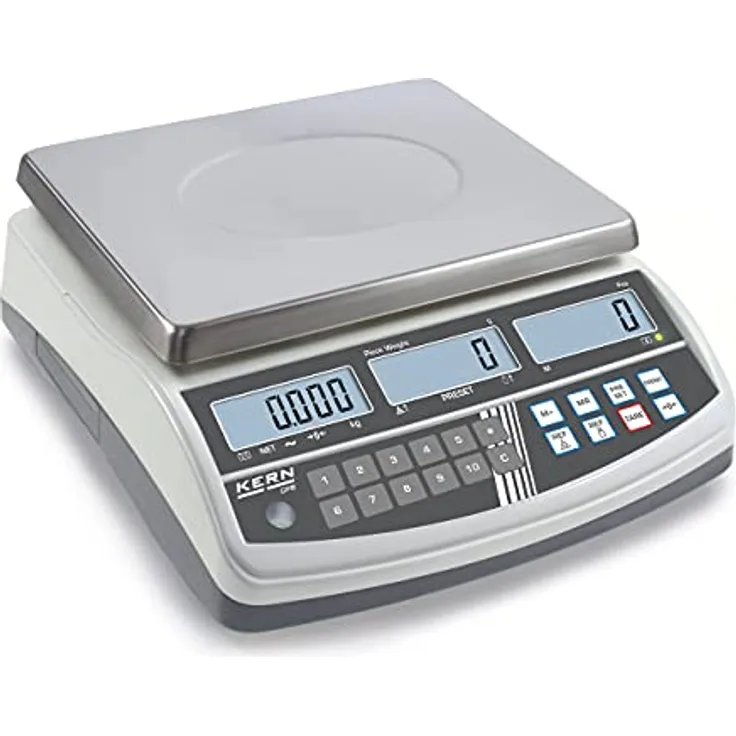 KERN Zählwaage CPM 30K0.5N (Wägebereich max. 30 kg, Ablesbarkeit 0,5 g, kleinstes Teilegewicht 5 g/Stück, Akkubetrieb, Zählmodus/Wiegemodus)