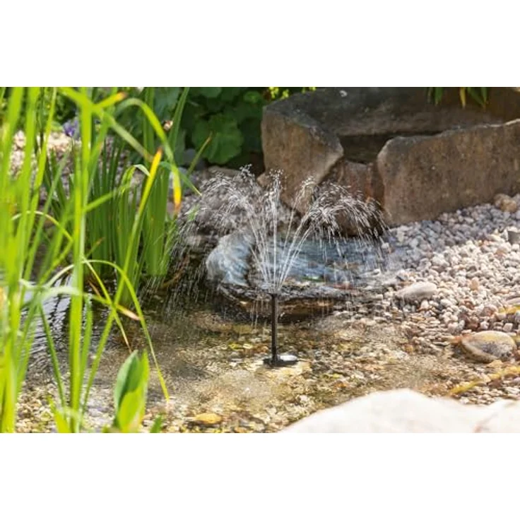 Esotec Solar Teichpumpe Springbrunnenpumpe WATERSPLASH 2/175 Komplett-SET 101010, Tauchpumpe mit Solarmodul und verschiedenen Wasserspielen, Esotec GmbH – Bild 5