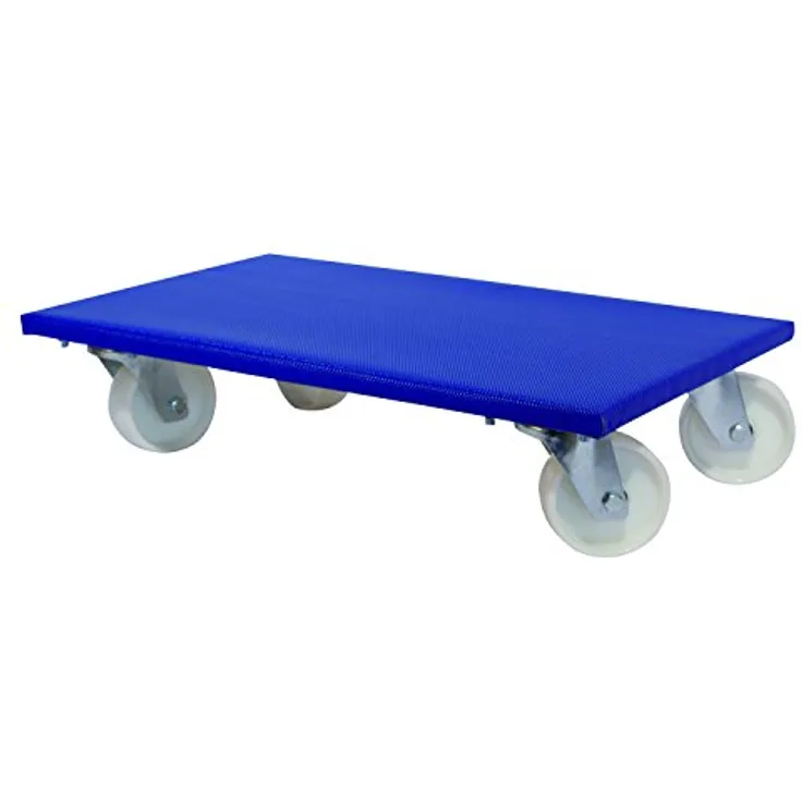 VARIOFIT Möbelhund, Transportwagen mit Kunststofflenkrollen, 2 Stück, 500 kg Tragkraft, 600x350x145 mm, blau