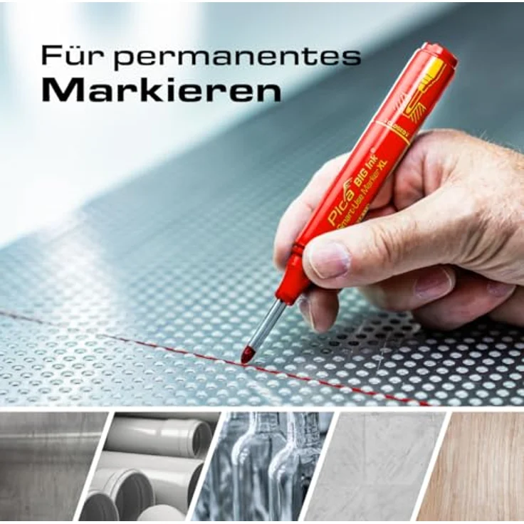 Pica BIG Ink Smart-Use Marker XL Schwarz 170/46 Permanentmarker Tieflochmarker – Bild 6