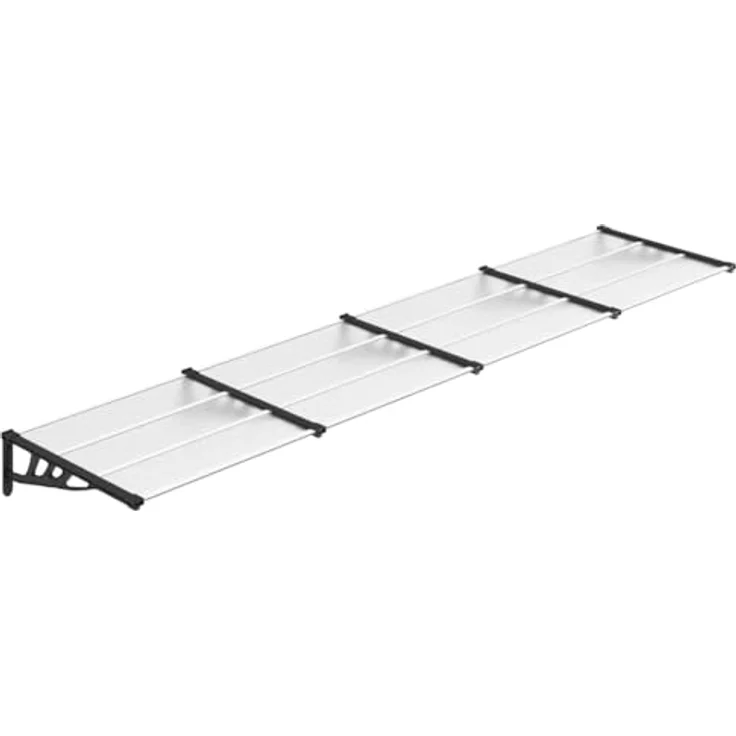 vidaXL Markise, Türvordach aus Polycarbonat, Schwarz und Transparent – Bild 2