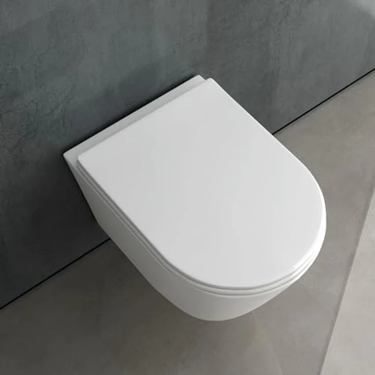 Alpenberger Germany Wand WC Spülrandlos | Hänge WC U-Form Design mit Nano Beschichtung und Soft-Close Sitz | Passend Geberit – Bild 4
