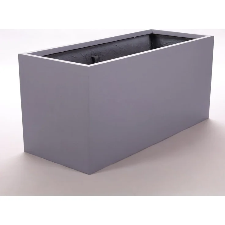 Elegant Einrichten Pflanzkübel Fiberglas Rechteckig 120x50x55cm, grau, UV-beständig und frostgesicherter Raumteiler
