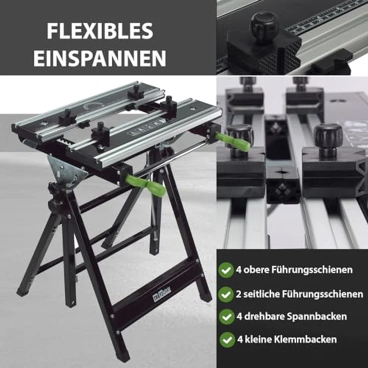 Profi Werkbank Premium klappbar höhenverstellbar Metall Werktisch Alu Spanntisch – Bild 8