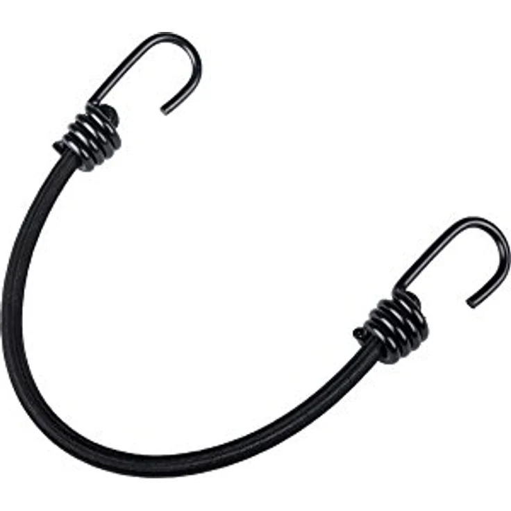 Boni-Shop 10 mm x 100 cm Expanderseil mit 2 schwarzen Spiral-Haken, hoch elastisch und UV-beständig, abriebfest und stabil – Bild 1