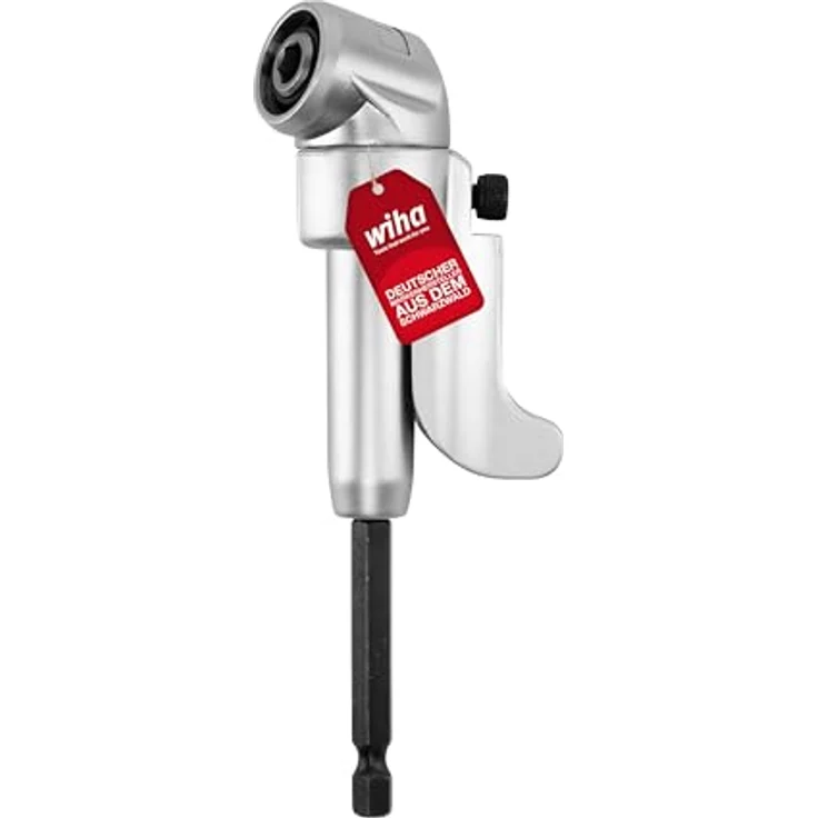 Wiha Winkelschraubvorsatz (32311), 105° abgewinkelter Kopf, Schnellwechsel, 130 mm, für DIN 3126 Bits, mattverchromt – Bild 1