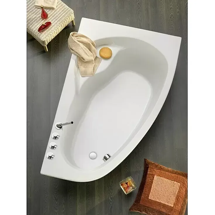 Ottofond Eckbadewanne Mauritius A, 175 x 110 cm, Weiß, rechts, aus Sanitäracryl, pflegeleicht, rutschfest, langlebig