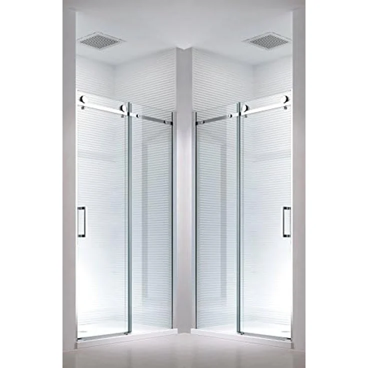 Glaszentrum Hagen Dusch-Einzelschiebetür - 130x195cm Nischentür mit transparentem ESG-Sicherheitsglas – Bild 6