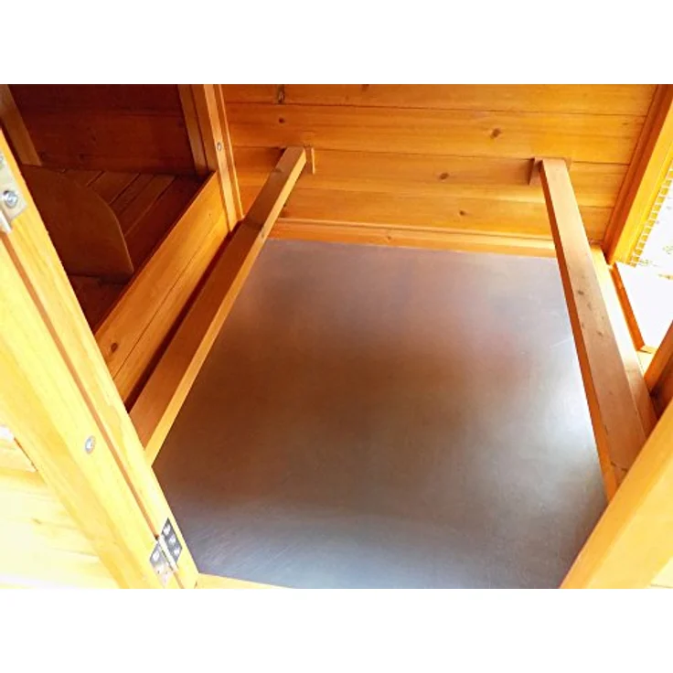 Wiltec Nagerhaus 1650 x 735 x 980 mm, Hasenstall aus Fichtenholz, mit Bitumeneindeckung, Hühnerstall mit Nistkasten, Kleintierhaus Freilauf Gehege, Wiltec – Bild 4