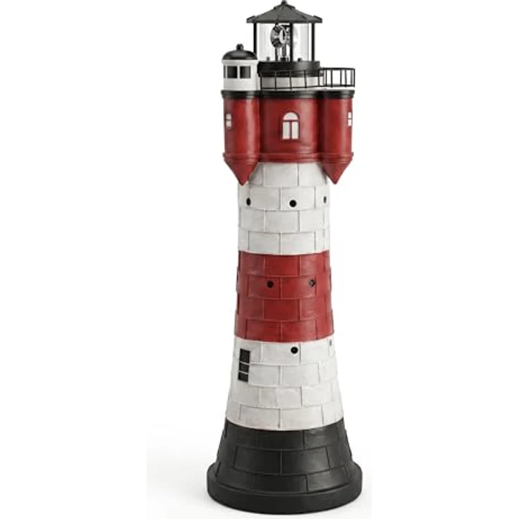 Westerholt Solar-Leuchtturm Roter Sand, 50 cm, mit LED Beleuchtung – Bild 2