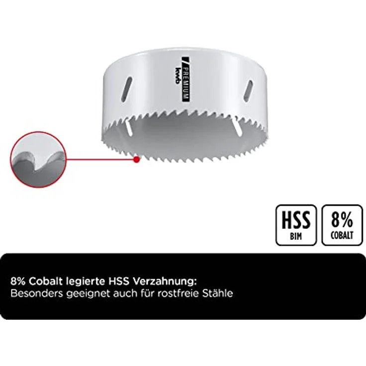 kwb Ø 105 mm Lochsäge HSS-Bi-Metall 598105 (Vario-Zahnung, 8% Cobalt, hohe Rundlaufgenauigkeit) – Bild 4