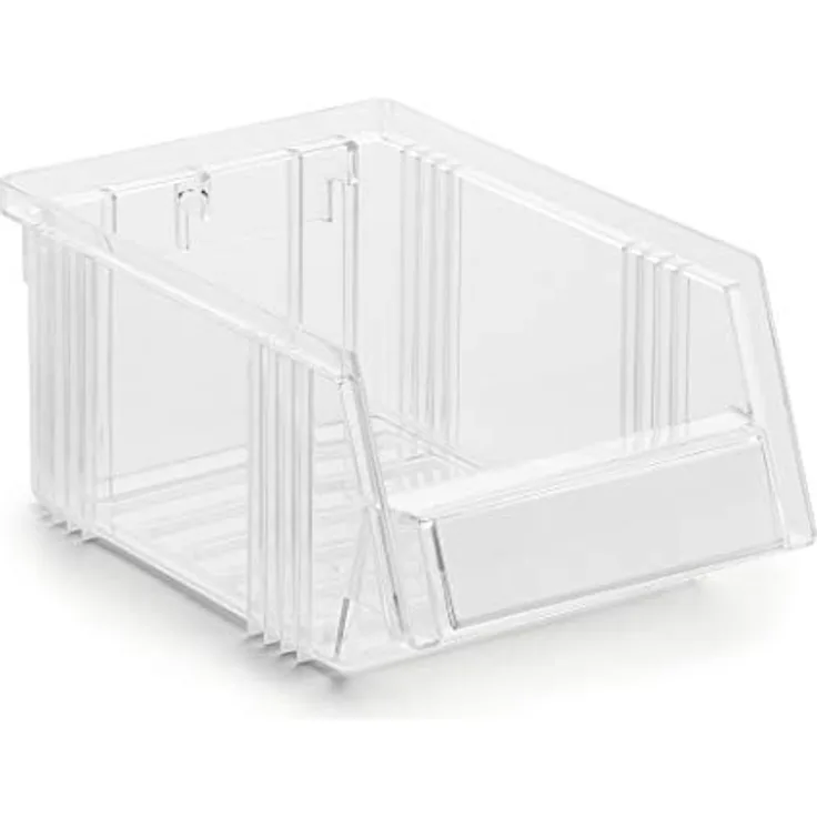 Treston 1015-1 Sichtlagerkästen stapelbar für Industrie Lagersystem, transparent 105 x 165 x 75 mm